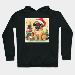 christmas vacation MASTIFF WEARING SANTA HAT AND GLASSESS Hoodie